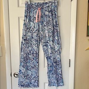 Lilly Pulitzer pajama pants 60 animals royal purple Drawstring waist sz Med